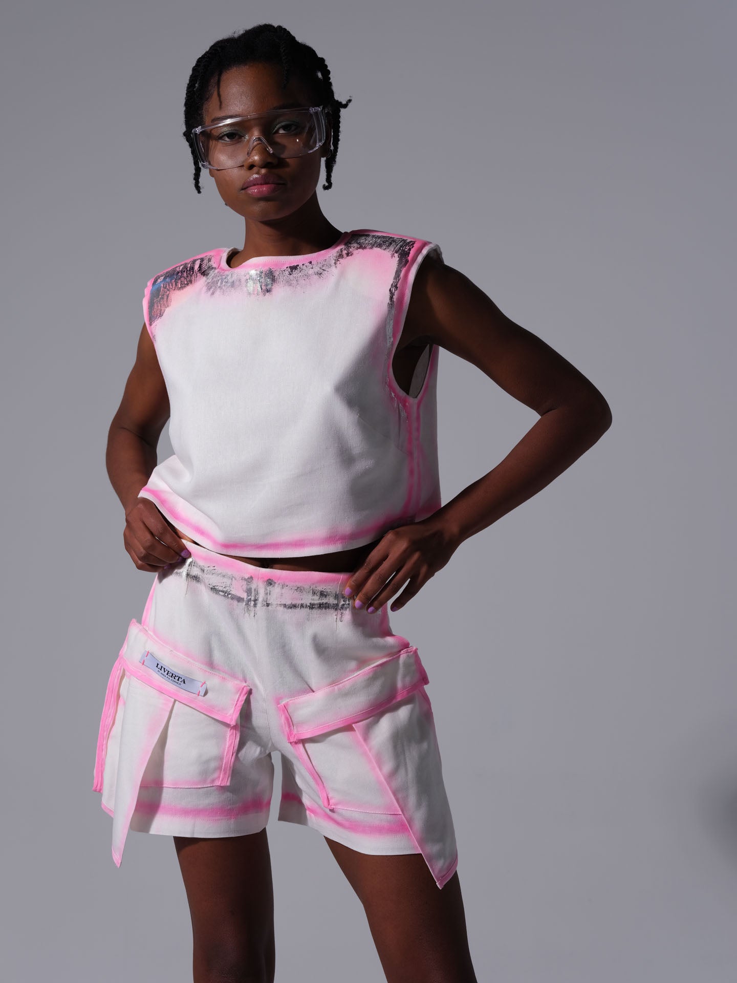 Conjunto de lino - Spray rosa