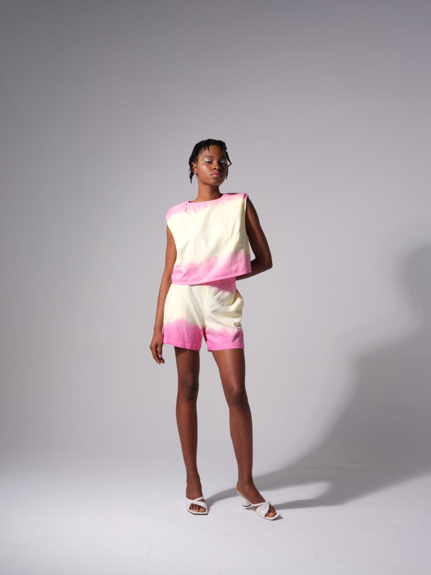 Conjunto de lino - Rosa simple